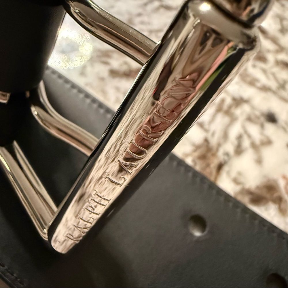 Ralph Lauren Black Leather Belt – Men’s | Made In Italy | XL | New With Tag - Picture 12 of 17